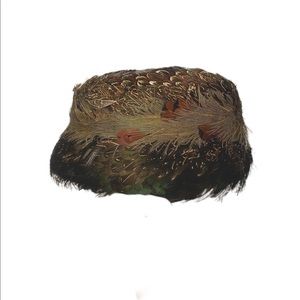 Urbi et orbi , Original RARE(not copied ) vintage, feathered pillbox style  hat!